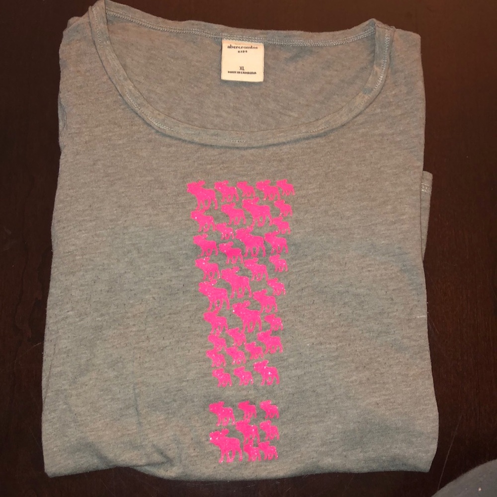 Abercrombie kids 3/4 sleeve grey top